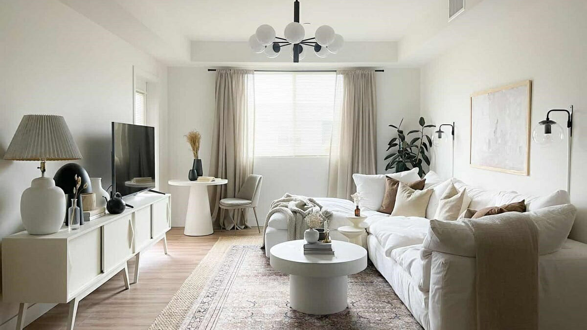 Không gian tối giản chỉ với 1 tông màu. Nguồn: decorilla Không gian tối giản chỉ với 1 tông màu. Nguồn: decorilla